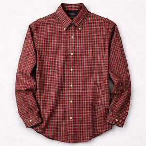 McGregor Vintage Red Plaid Button Down Shirt Cotton Long Sleeve Size M